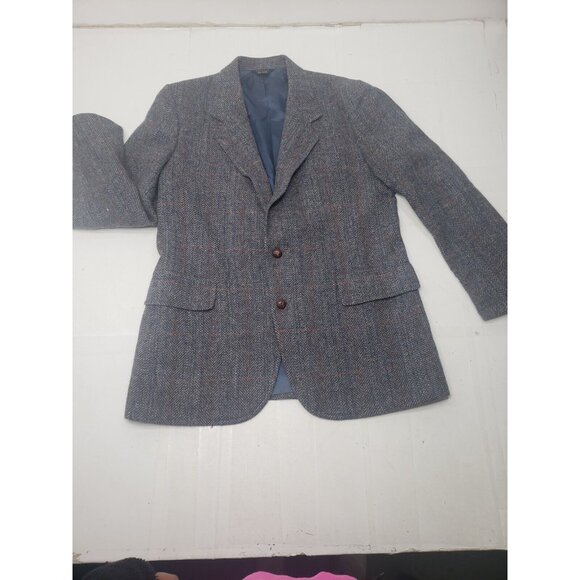 Pendleton Woolen Mills Tweed Sport Coat Mens 44-L Leather Buttons - Picture 1 of 10
